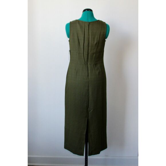 NWT Vintage Karin Stevens Dress Size 4P Green Embroidered Petites 2pc New - Picture 4 of 10
